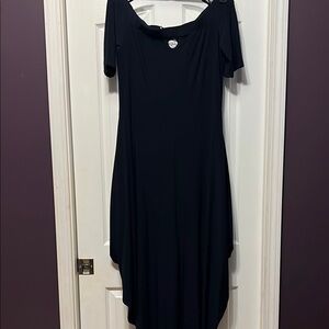 Casual Midnight Blue Off the Shoulder Jumpsuit